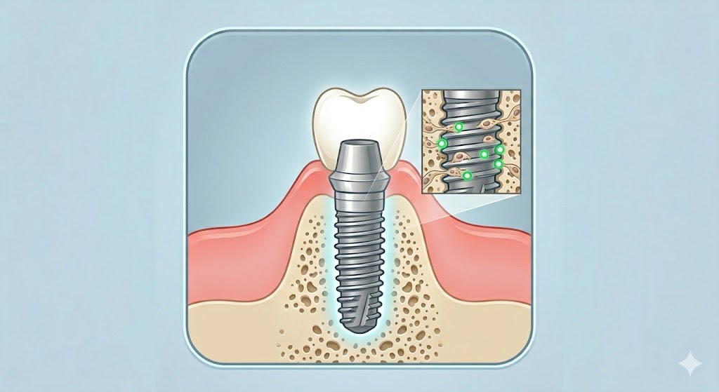 Dental implant illustration for missing tooth replacement