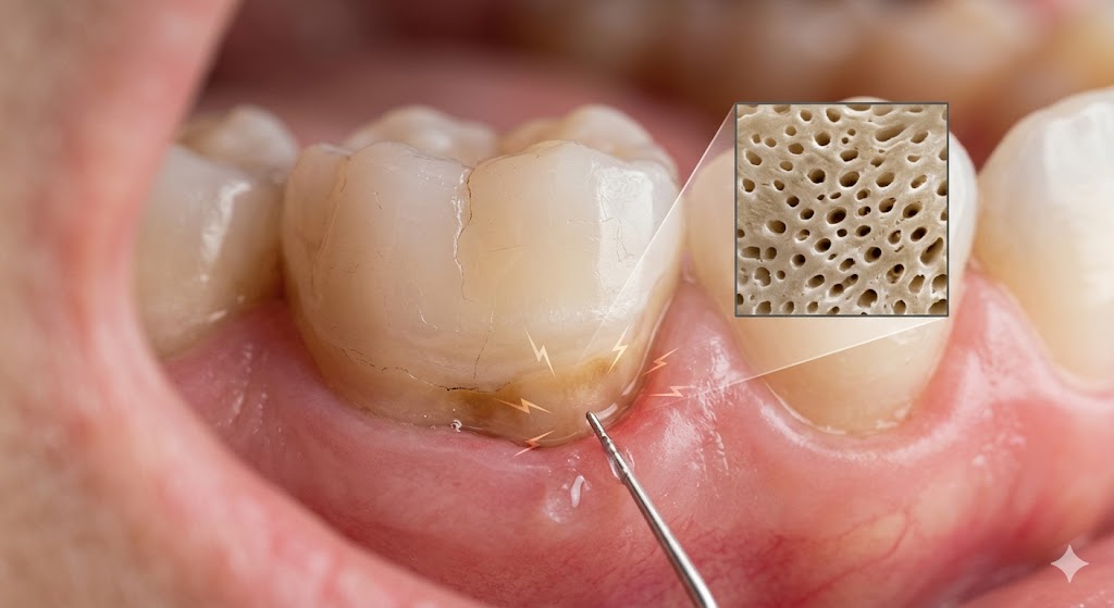 Dental sensitivity educational illustration